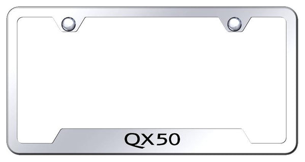 Infiniti QX50 Stainless Steel Notched Laser Etched License Frame - GF.QX50.EC