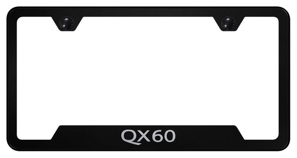 Infiniti QX60 Black Notched Laser Etched License Frame - GF.QX60.EB