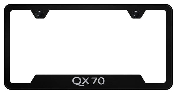 Infiniti QX70 Black Notched Laser Etched License Frame - GF.QX70.EB