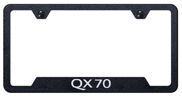 Infiniti QX70 Cut-Out Frame - Laser Etched Rugged Black License Plate Frame - GF.QX70.ERB