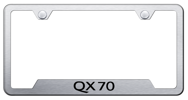 Infiniti QX70 Cut-Out Frame - Laser Etched Brushed License Plate Frame - GF.QX70.ES