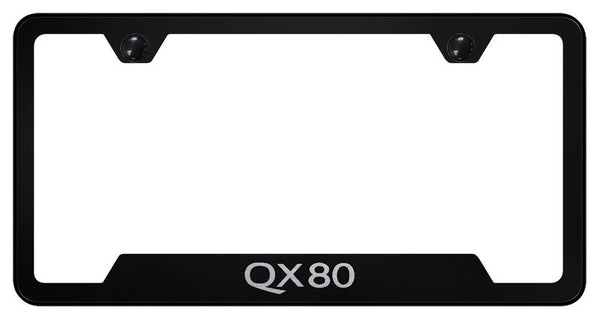 Infiniti QX80 Black Notched Laser Etched License Frame - GF.QX80.EB