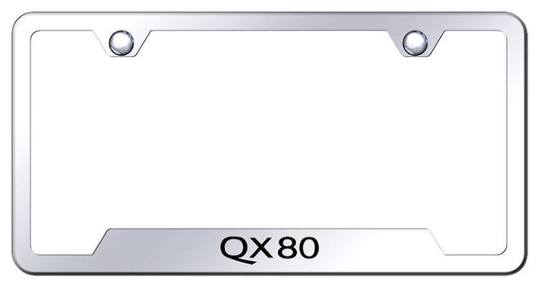 Infiniti QX80 Stainless Steel Notched Laser Etched License Frame - GF.QX80.EC
