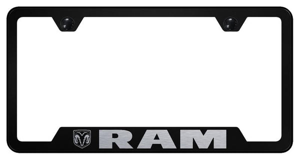 Dodge Ram Black Notched Laser Etched License Frame - GF.RAM.EB