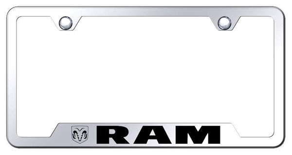 Dodge RAM Stainless Steel Notched Laser Etched License Frame - GF.RAM.EC