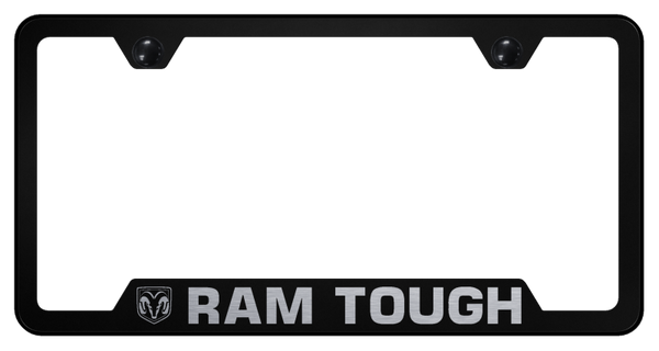 RAM Ram Tough Cut-Out Frame - Laser Etched Black License Plate Frame - GF.RAMT.EB