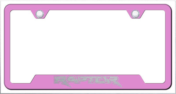 Ford Raptor Pink Notched Laser Etched License Frame - GF.RAP.EP