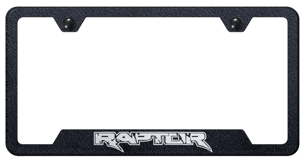 Ford Raptor Cut-Out Frame - Laser Etched Rugged Black License Plate Frame - GF.RAP.ERB