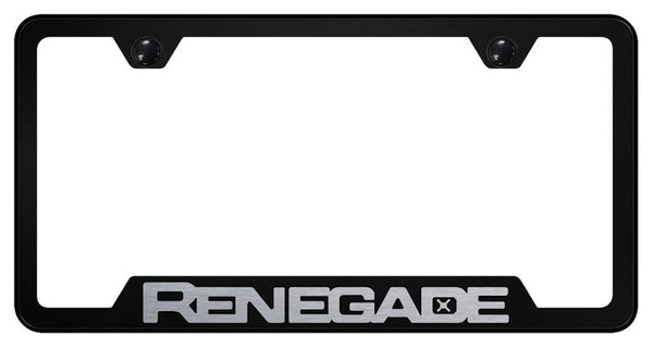 Jeep Renegade Black Notched Laser Etched License Frame - GF.RENE.EB