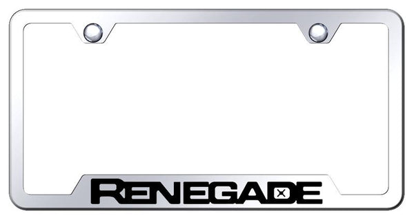 Jeep Renegade Stainless Steel Notched Laser Etched License Frame - GF.RENE.EC