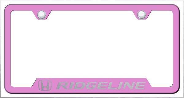 Honda Ridgeline Pink Notched Laser Etched License Frame - GF.RID.EP