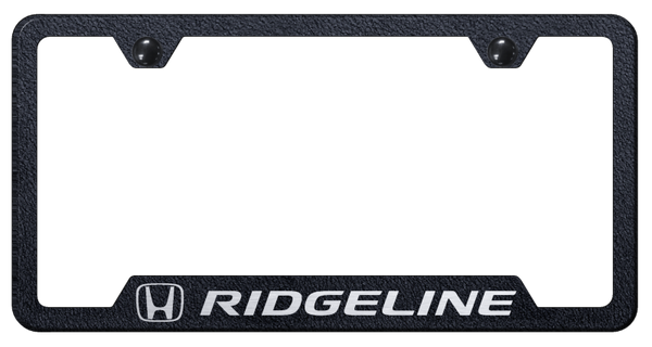 Honda Ridgeline Cut-Out Frame - Laser Etched Rugged Black License Plate Frame - GF.RID.ERB