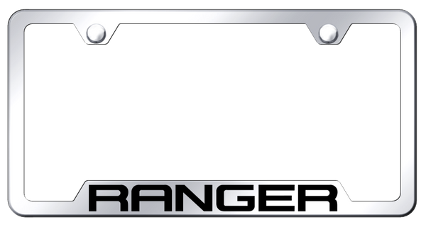 Ford Ranger Cut-Out Frame - Laser Etched Mirrored License Plate Frame - GF.RNG.EC