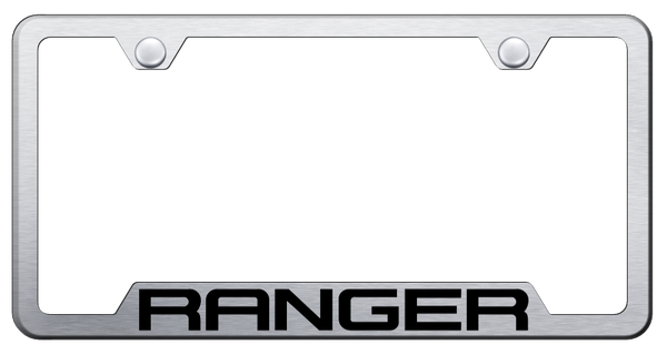 Ford Ranger Cut-Out Frame - Laser Etched Brushed License Plate Frame - GF.RNG.ES