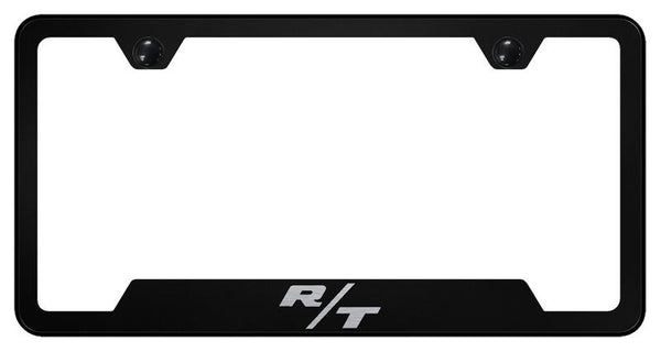 Dodge RT Black Notched Laser Etched License Frame - GF.RT.EB