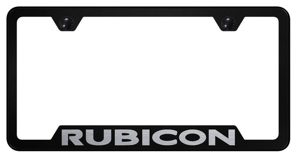 Jeep Rubicon Black Notched Laser Etched License Frame - GF.RUB.EB