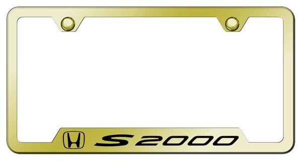 Honda S2000 Gold Notched Laser Etched License Frame - GF.S20.EG