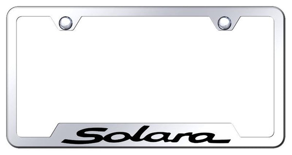 Toyota Solara Stainless Steel Notched Laser Etched License Frame - GF.SOL.EC