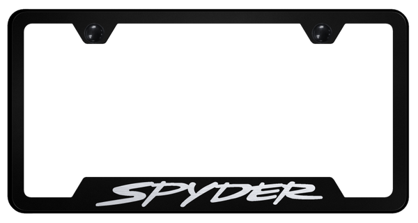 Toyota Spyder Cut-Out Frame - Laser Etched Black License Plate Frame - GF.SPY.EB