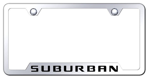 Chevrolet Suburban Stainless Steel Notched Laser Etched License Frame - GF.SRB.EC