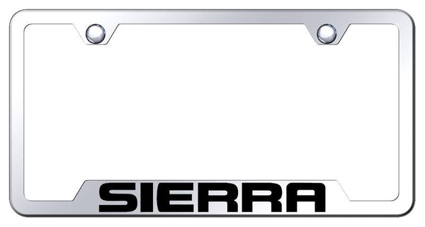 GMC Sierra Stainless Steel Notched Laser Etched License Frame - GF.SRR.EC