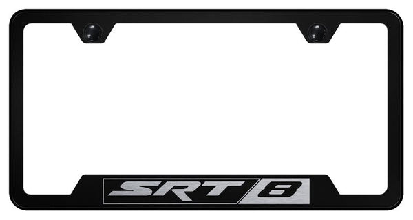 Jeep/Dodge/Chrysler SRT8 Black Notched Laser Etched License Frame - GF.SRT8.EB