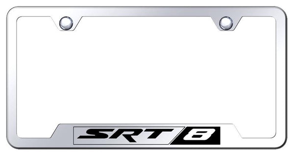 Jeep/Dodge/Chrysler SRT8 Stainless Steel Notched Laser Etched License Frame - GF.SRT8.EC