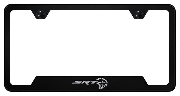 Dodge SRT Hellcat Black Notched Laser Etched License Frame - GF.SRTH.EB