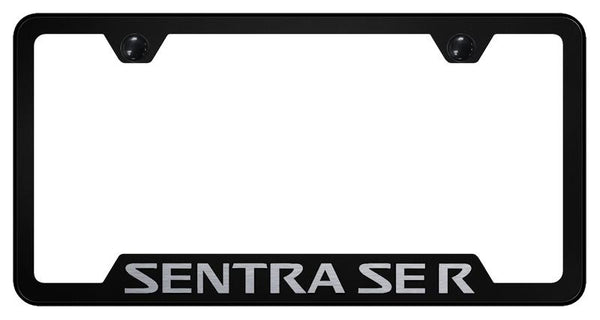 Nissan Sentra SE-R Black Notched Laser Etched License Frame - GF.SSER.EB