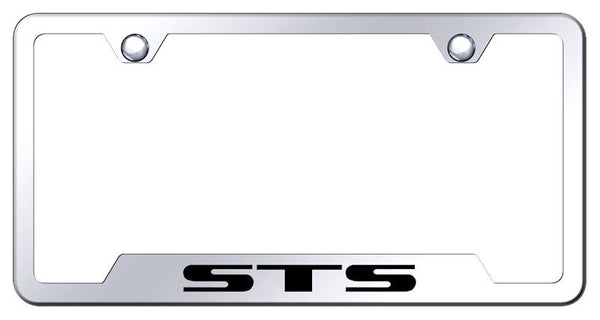 Cadillac STS Stainless Steel Notched Laser Etched License Frame - GF.STS.EC