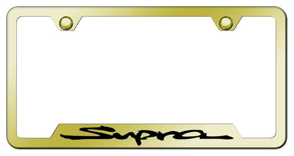 Toyota Supra Gold Notched Laser Etched License Frame - GF.SUP.EG