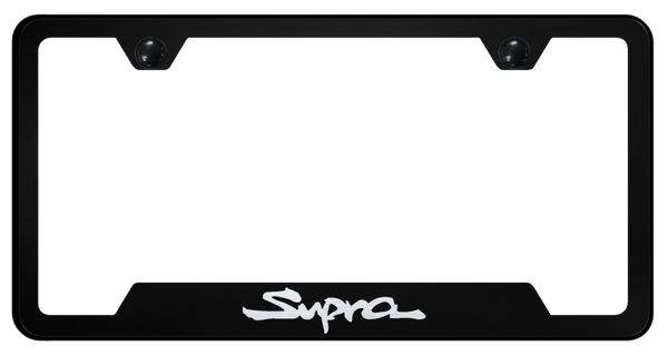 Toyota Supra Cut-Out Frame - Laser Etched Black License Plate Frame - GF.SUP.EB