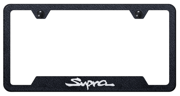 Toyota Supra Cut-Out Frame - Laser Etched Rugged Black License Plate Frame - GF.SUP.ERB