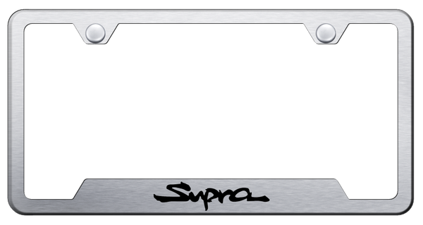 Toyota Supra Cut-Out Frame - Laser Etched Brushed License Plate Frame - GF.SUP.ES