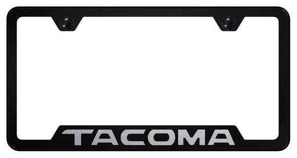 Toyota Tacoma Black Notched Laser Etched License Frame - GF.TAC.EB