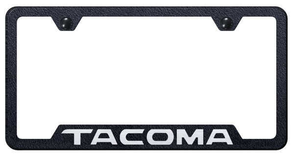 Toyota Tacoma Cut-Out Frame - Laser Etched Rugged Black License Plate Frame - GF.TAC.ERB