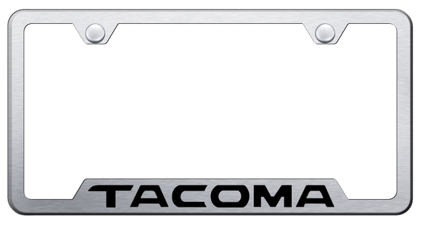 Toyota Tacoma Cut-Out Frame - Laser Etched Brushed License Plate Frame - GF.TAC.ES