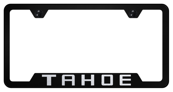 Chevrolet Tahoe Cut-Out Frame - Laser Etched Black License Plate Frame - GF.TAH.EB