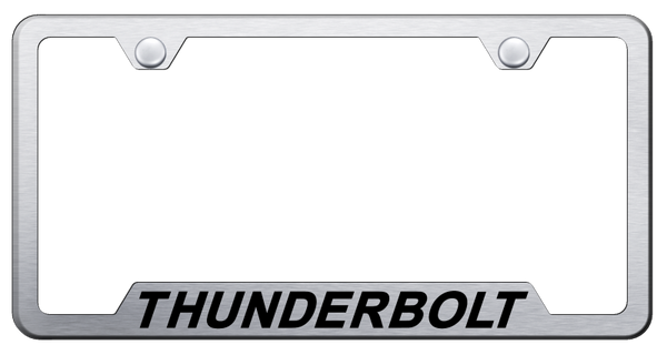 Ford Thunderbolt Cut-Out Frame - Laser Etched Brushed License Plate Frame - GF.TBOLT.ES