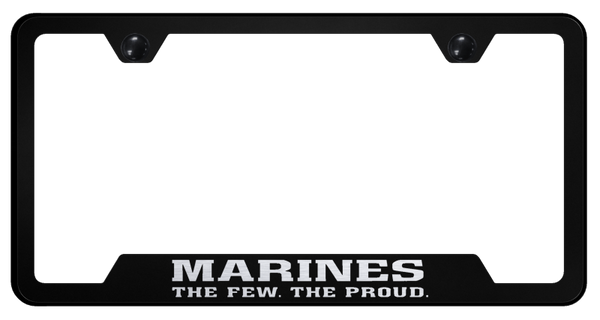 The Few The Proud Cut-Out Frame - Laser Etched Black License Plate Frame - GF.TFTP.EB