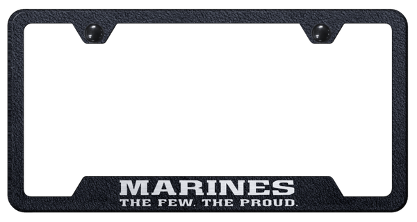 The Few The Proud Cut-Out Frame - Laser Etched Rugged Black License Plate Frame - GF.TFTP.ERB