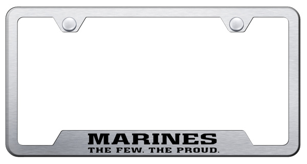 The Few The Proud Cut-Out Frame - Laser Etched Brushed License Plate Frame - GF.TFTP.ES