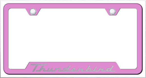 Ford Thunderbird Pink Notched Laser Etched License Frame - GF.THU.EP