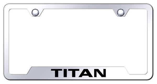 Nissan Titan Stainless Steel Notched Laser Etched License Frame - GF.TIT.EC