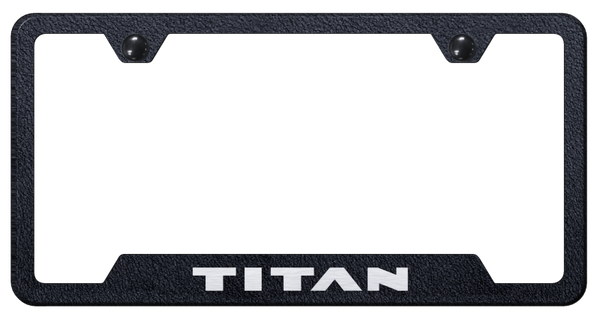 Nissan Titan Cut-Out Frame - Laser Etched Rugged Black License Plate Frame - GF.TIT.ERB