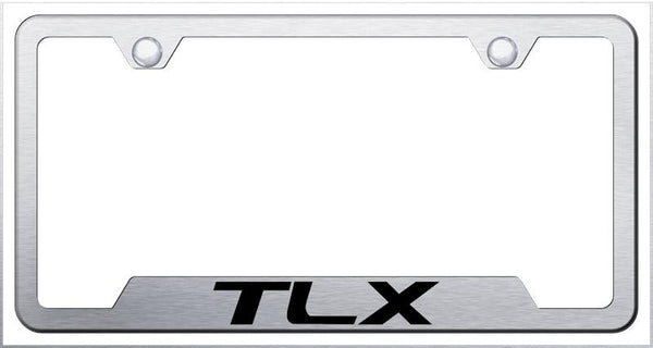 Acura TLX Brushed Stainless Steel Notched Laser Etched License Frame - GF.TLX.ES