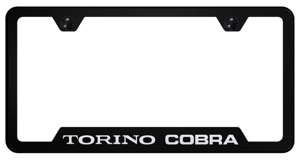 Ford Torino Cobra Cut-Out Frame - Laser Etched Black License Plate Frame - GF.TORC.EB