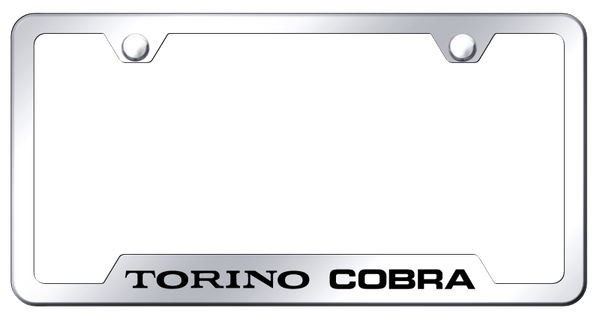 Ford Torino Cobra Cut-Out Frame - Laser Etched Mirrored License Plate Frame - GF.TORC.EC