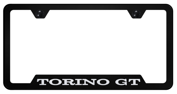 Ford Torino GT Cut-Out Frame - Laser Etched Black License Plate Frame - GF.TORGT.EB