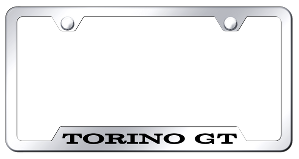 Ford Torino GT Cut-Out Frame - Laser Etched Mirrored License Plate Frame - GF.TORGT.EC